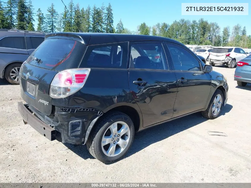 2005 Toyota Matrix Xr VIN: 2T1LR32E15C421932 Lot: 39747132