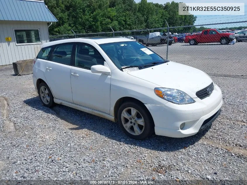 2005 Toyota Matrix Xr VIN: 2T1KR32E55C350925 Lot: 39787773