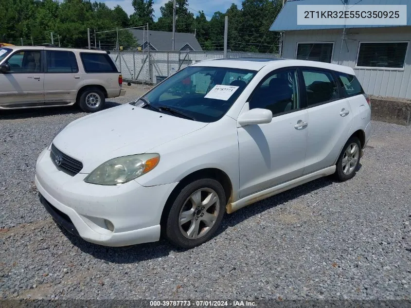 2005 Toyota Matrix Xr VIN: 2T1KR32E55C350925 Lot: 39787773