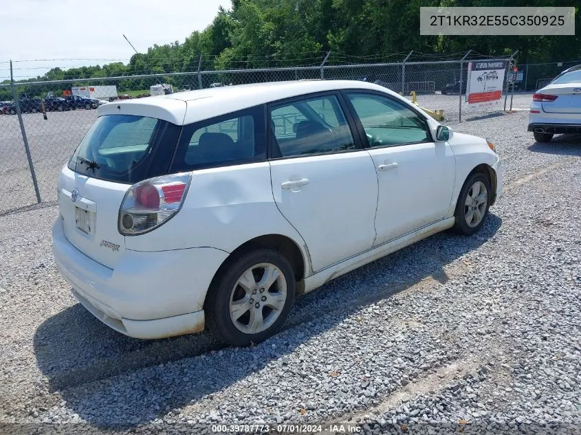 2005 Toyota Matrix Xr VIN: 2T1KR32E55C350925 Lot: 39787773