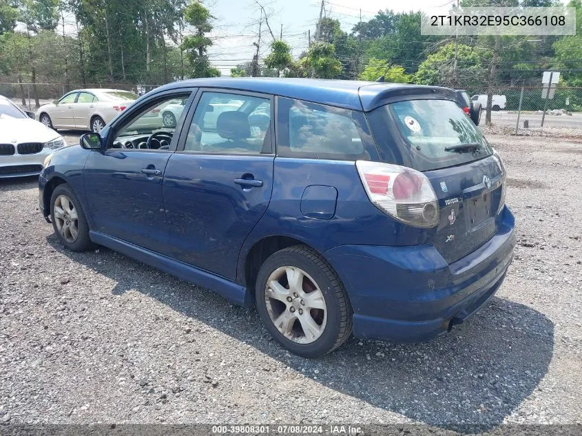 2005 Toyota Matrix Xr VIN: 2T1KR32E95C366108 Lot: 39808301