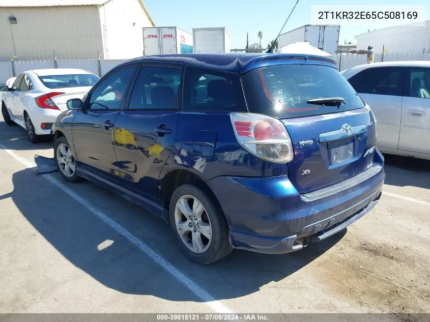 2005 Toyota Matrix Xr VIN: 2T1KR32E65C508169 Lot: 39815121