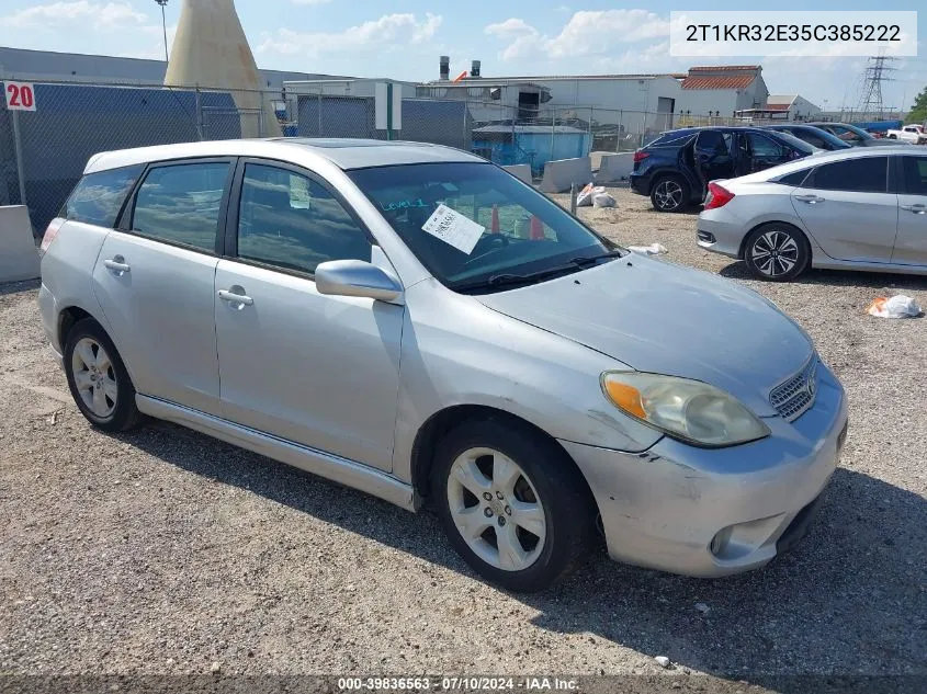 2005 Toyota Matrix Xr VIN: 2T1KR32E35C385222 Lot: 39836563