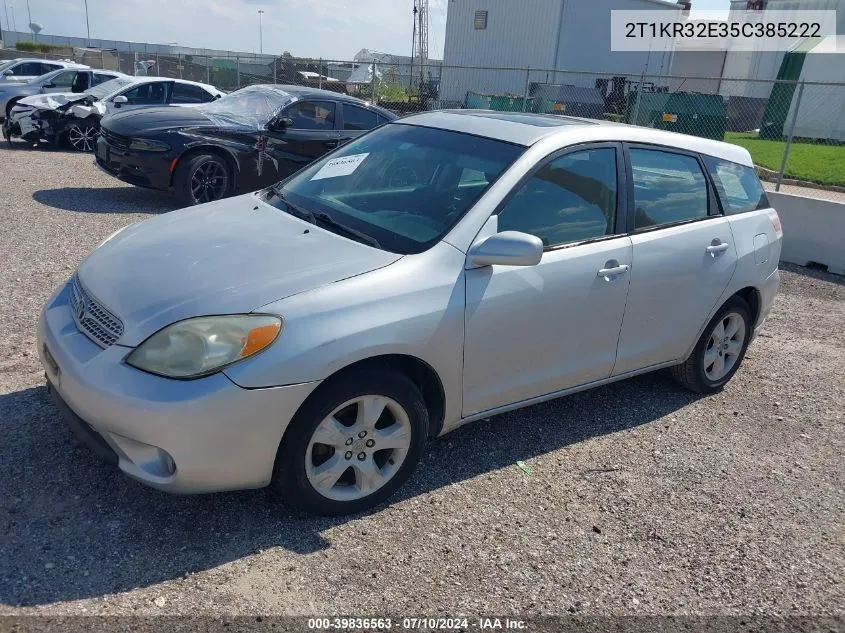 2005 Toyota Matrix Xr VIN: 2T1KR32E35C385222 Lot: 39836563