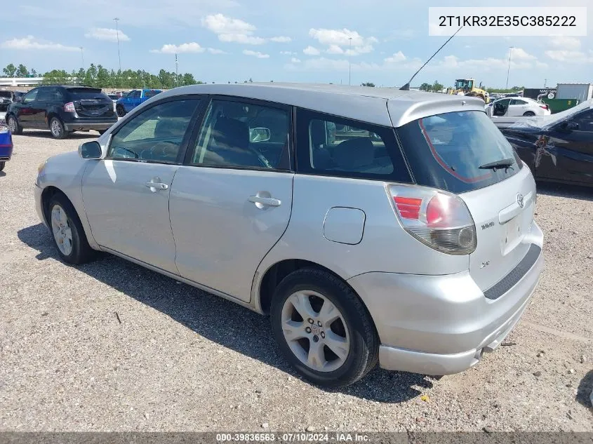 2005 Toyota Matrix Xr VIN: 2T1KR32E35C385222 Lot: 39836563