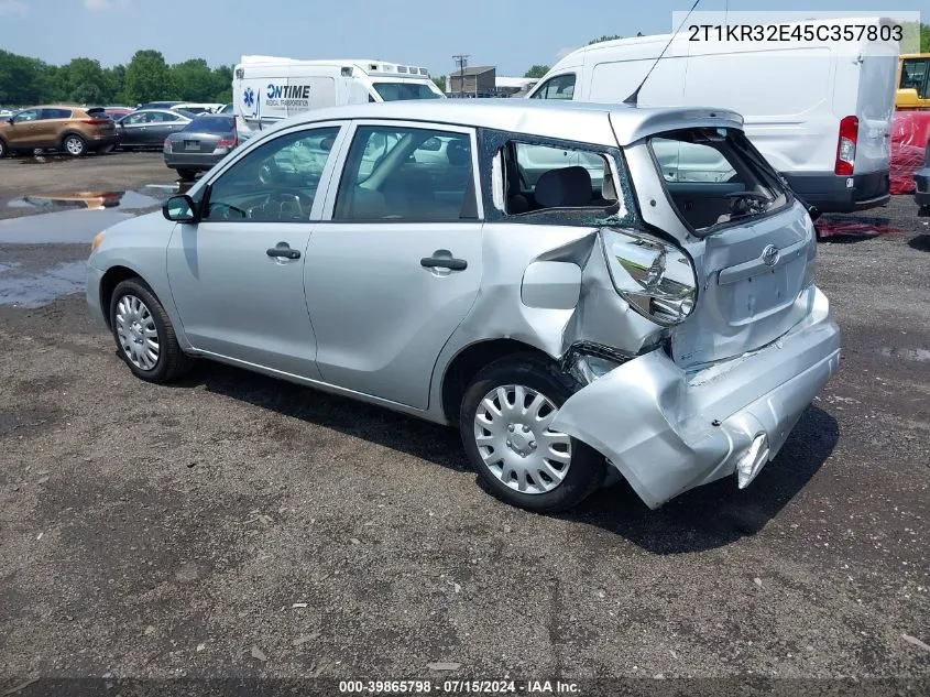 2005 Toyota Matrix VIN: 2T1KR32E45C357803 Lot: 39865798