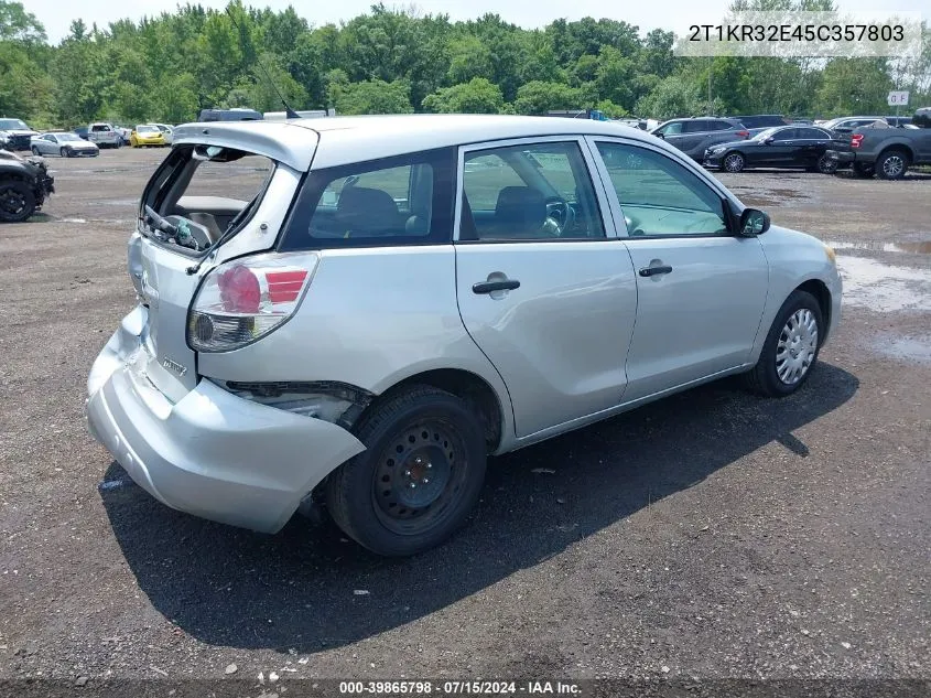 2005 Toyota Matrix VIN: 2T1KR32E45C357803 Lot: 39865798