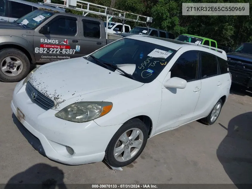 2005 Toyota Matrix Xr VIN: 2T1KR32E65C550969 Lot: 39870133