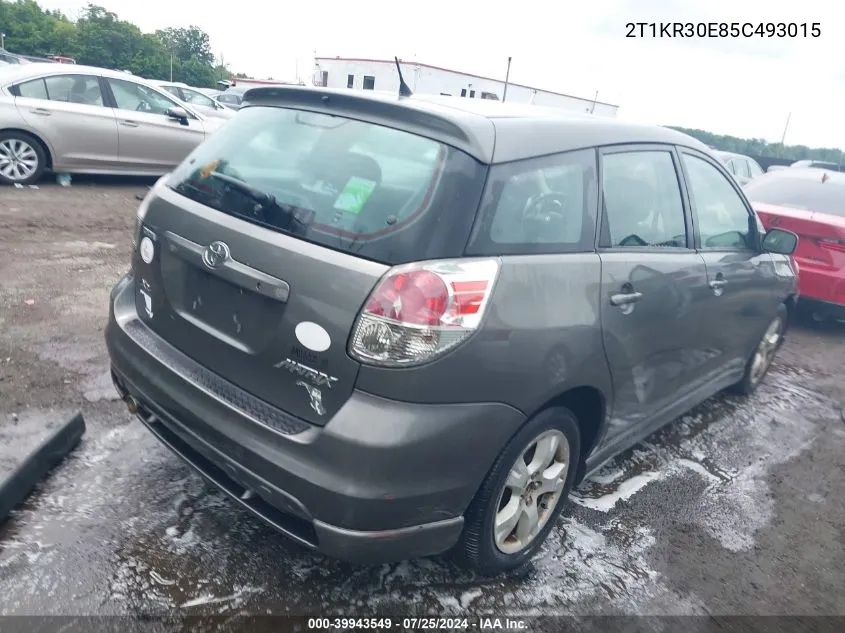 2005 Toyota Matrix Xr VIN: 2T1KR30E85C493015 Lot: 39943549