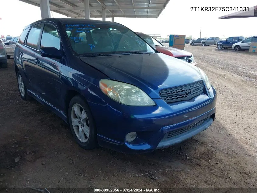 2005 Toyota Matrix Xr VIN: 2T1KR32E75C341031 Lot: 39952056