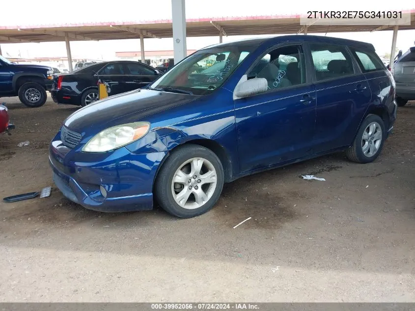 2005 Toyota Matrix Xr VIN: 2T1KR32E75C341031 Lot: 39952056