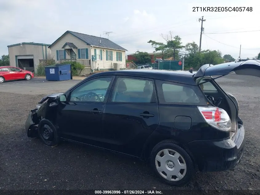 2005 Toyota Corolla Matrix Xr VIN: 2T1KR32E05C405748 Lot: 39963996