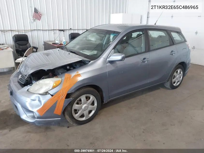 2005 Toyota Matrix Xr VIN: 2T1KR32E65C486965 Lot: 39976901