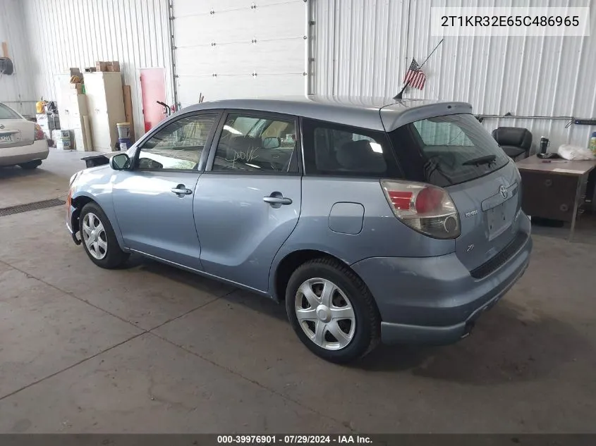 2005 Toyota Matrix Xr VIN: 2T1KR32E65C486965 Lot: 39976901