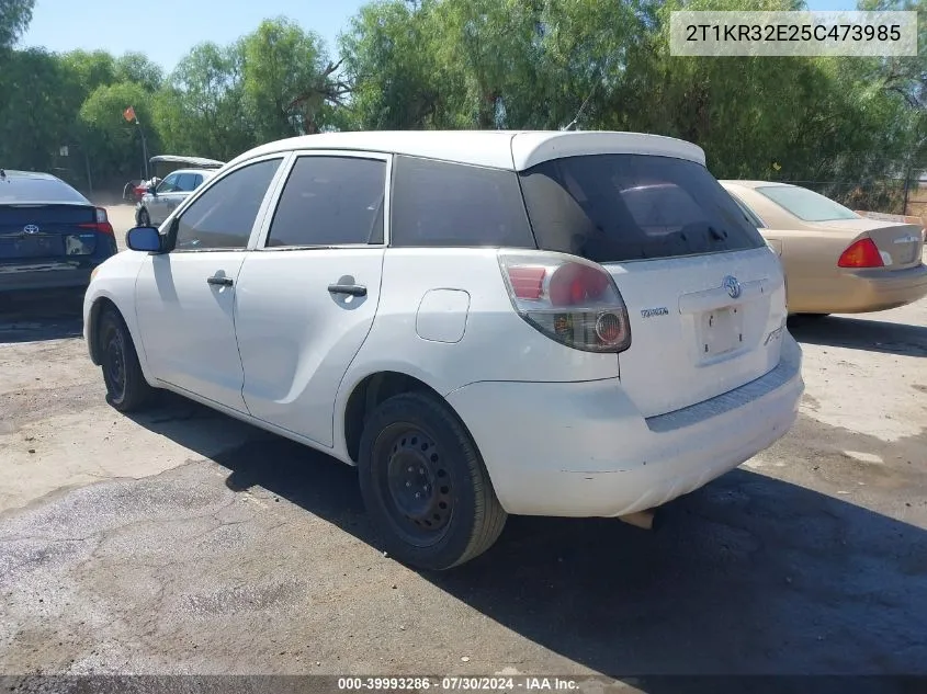 2005 Toyota Matrix Xr VIN: 2T1KR32E25C473985 Lot: 39993286