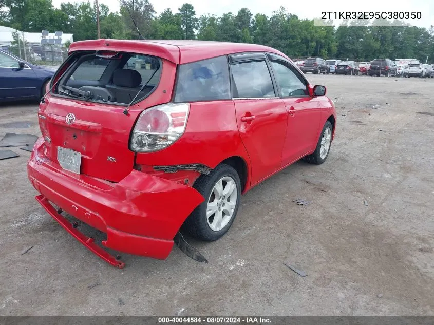 2005 Toyota Matrix Xr VIN: 2T1KR32E95C380350 Lot: 40044584