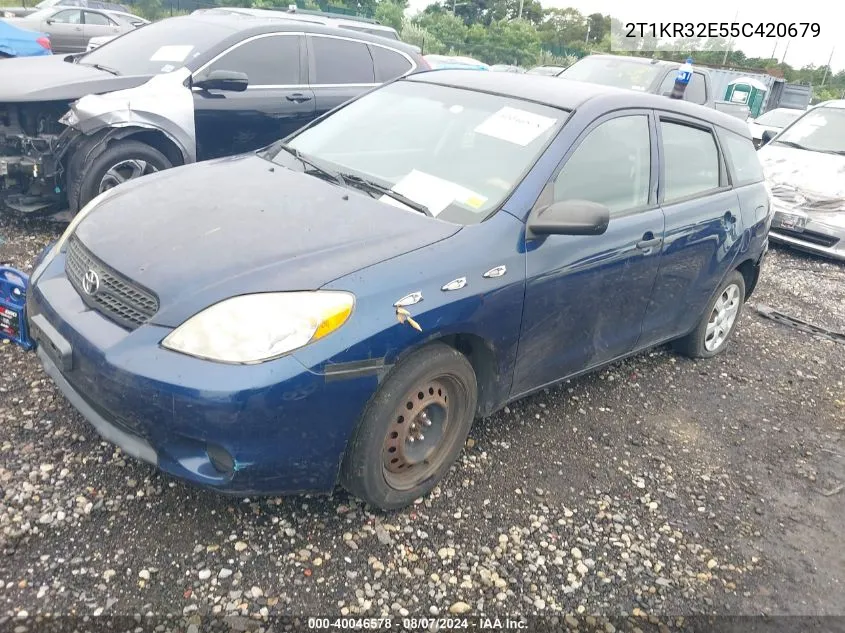 2005 Toyota Matrix VIN: 2T1KR32E55C420679 Lot: 40046578