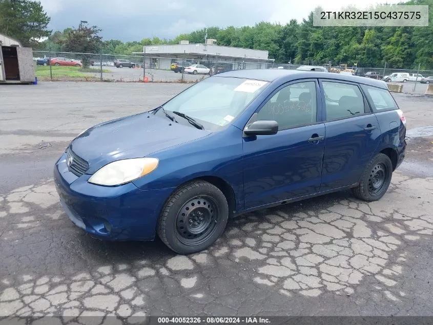 2005 Toyota Matrix VIN: 2T1KR32E15C437575 Lot: 40052326