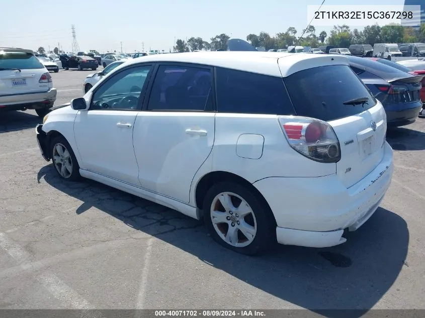 2005 Toyota Matrix Xr VIN: 2T1KR32E15C367298 Lot: 40071702