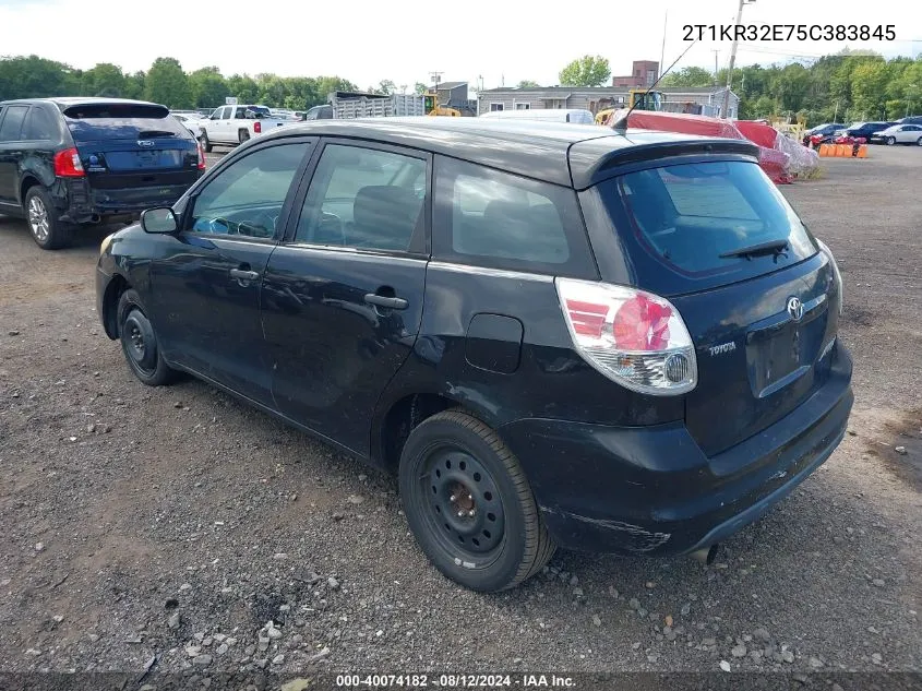 2005 Toyota Matrix VIN: 2T1KR32E75C383845 Lot: 40074182