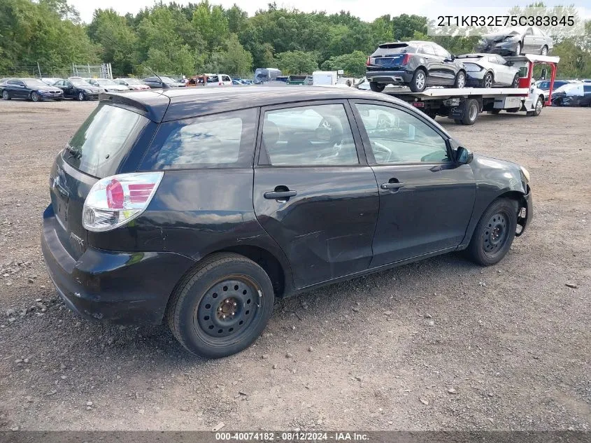 2005 Toyota Matrix VIN: 2T1KR32E75C383845 Lot: 40074182