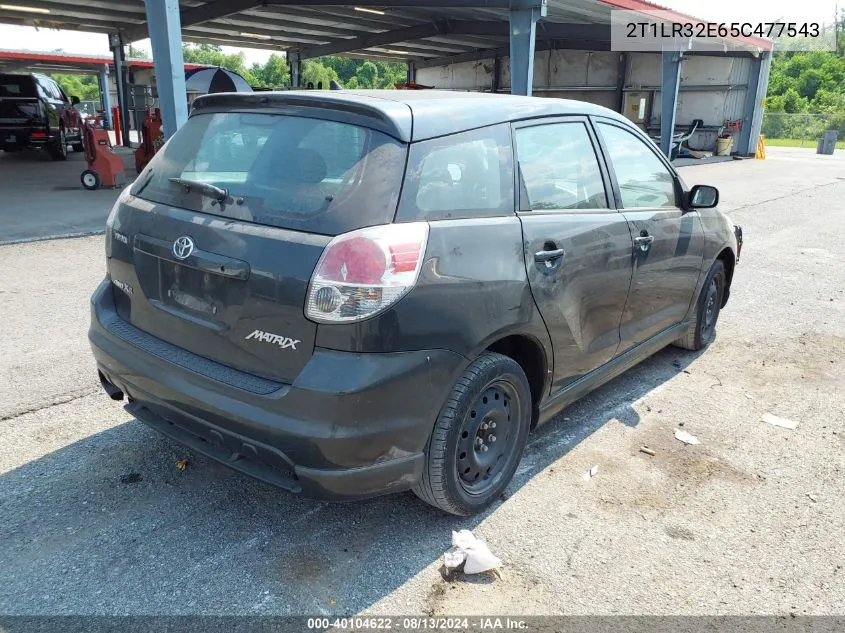 2005 Toyota Matrix Xr VIN: 2T1LR32E65C477543 Lot: 40104622