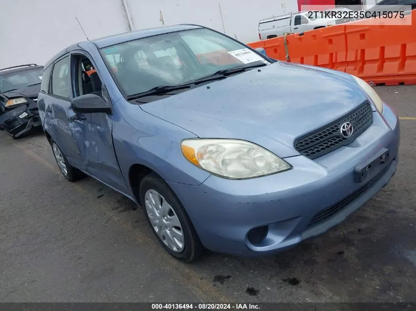 2005 Toyota Matrix VIN: 2T1KR32E35C415075 Lot: 40136494