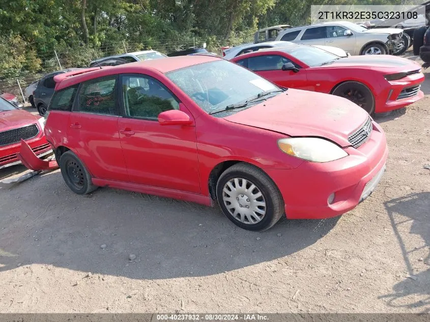 2005 Toyota Matrix Xr VIN: 2T1KR32E35C323108 Lot: 40237932