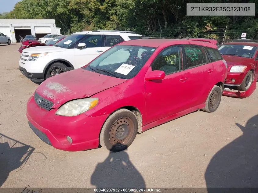 2005 Toyota Matrix Xr VIN: 2T1KR32E35C323108 Lot: 40237932