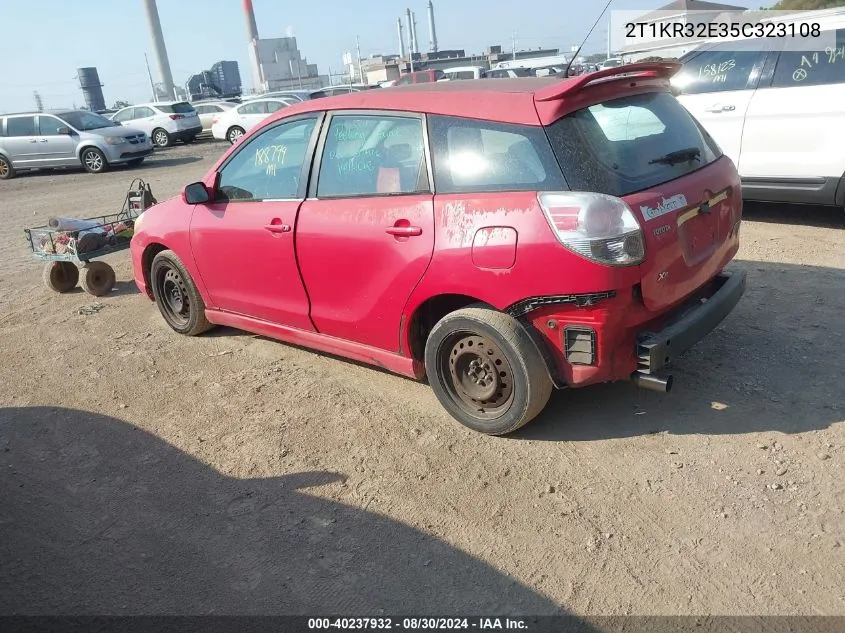 2005 Toyota Matrix Xr VIN: 2T1KR32E35C323108 Lot: 40237932