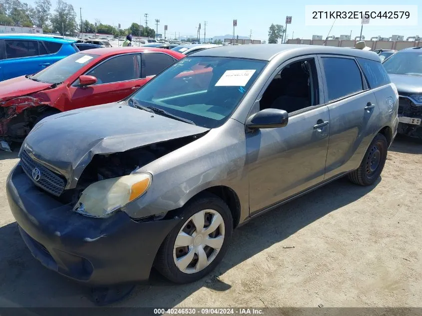 2005 Toyota Corolla Matrix Xr VIN: 2T1KR32E15C442579 Lot: 40246530