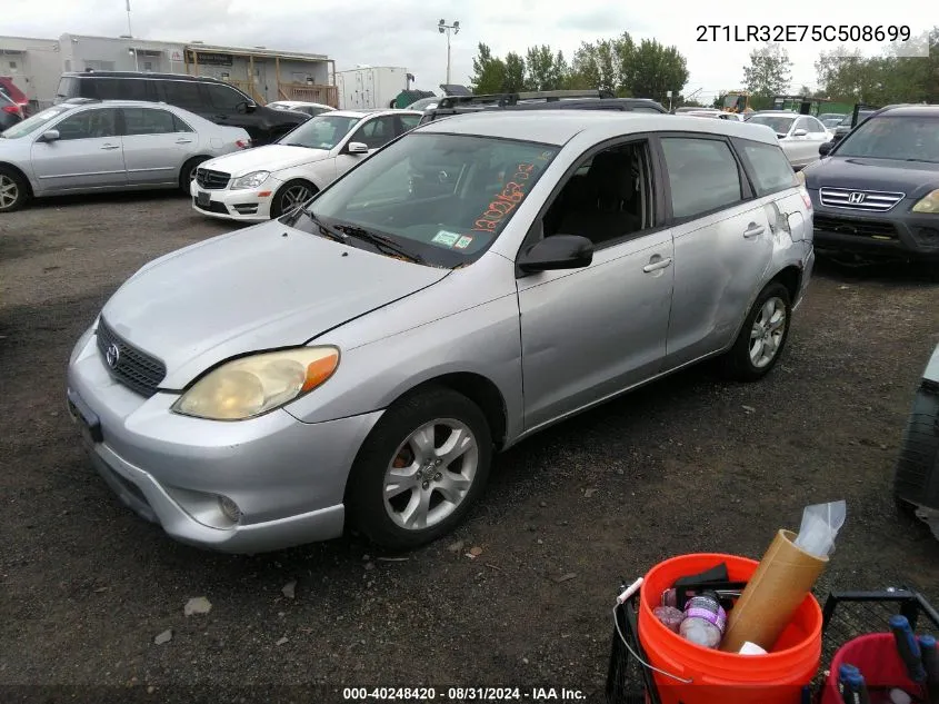 2005 Toyota Matrix Xr VIN: 2T1LR32E75C508699 Lot: 40248420