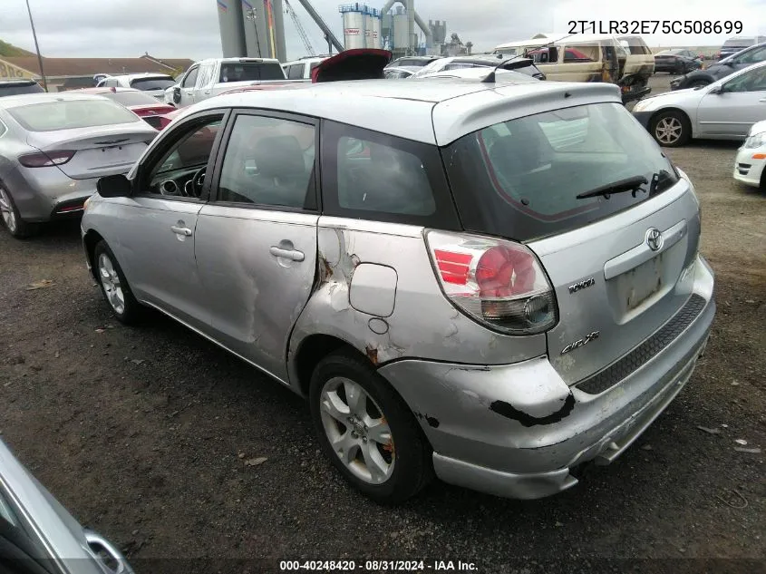 2005 Toyota Matrix Xr VIN: 2T1LR32E75C508699 Lot: 40248420