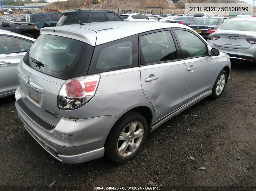 2005 Toyota Matrix Xr VIN: 2T1LR32E75C508699 Lot: 40248420