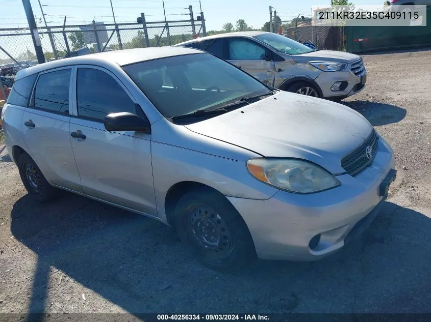 2005 Toyota Matrix VIN: 2T1KR32E35C409115 Lot: 40256334