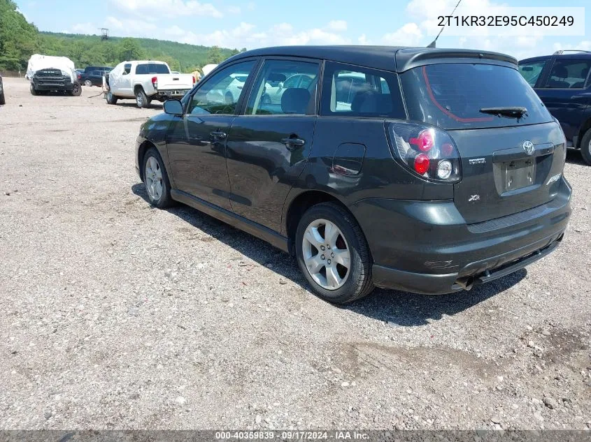 2005 Toyota Matrix Xr VIN: 2T1KR32E95C450249 Lot: 40359839