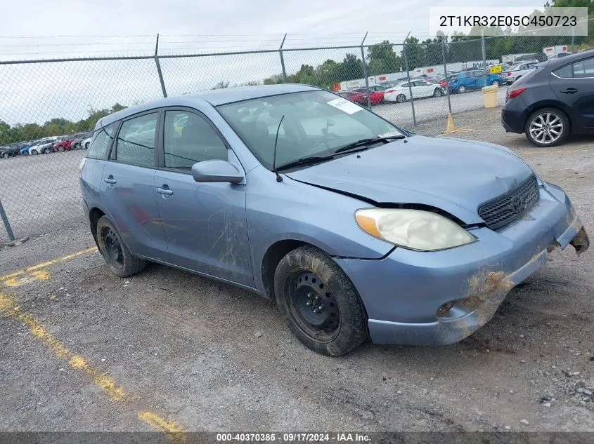 2005 Toyota Matrix Xr VIN: 2T1KR32E05C450723 Lot: 40370385