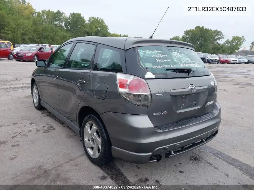 2005 Toyota Matrix Xr VIN: 2T1LR32EX5C487833 Lot: 40374027