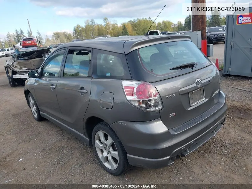 2005 Toyota Matrix Xr VIN: 2T1KR32E15C423059 Lot: 40385465