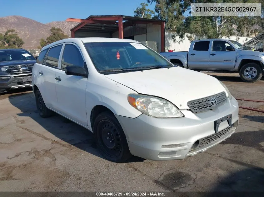 2005 Toyota Matrix Xr VIN: 2T1KR32E45C502967 Lot: 40405729