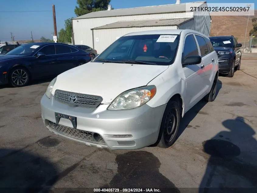 2005 Toyota Matrix Xr VIN: 2T1KR32E45C502967 Lot: 40405729