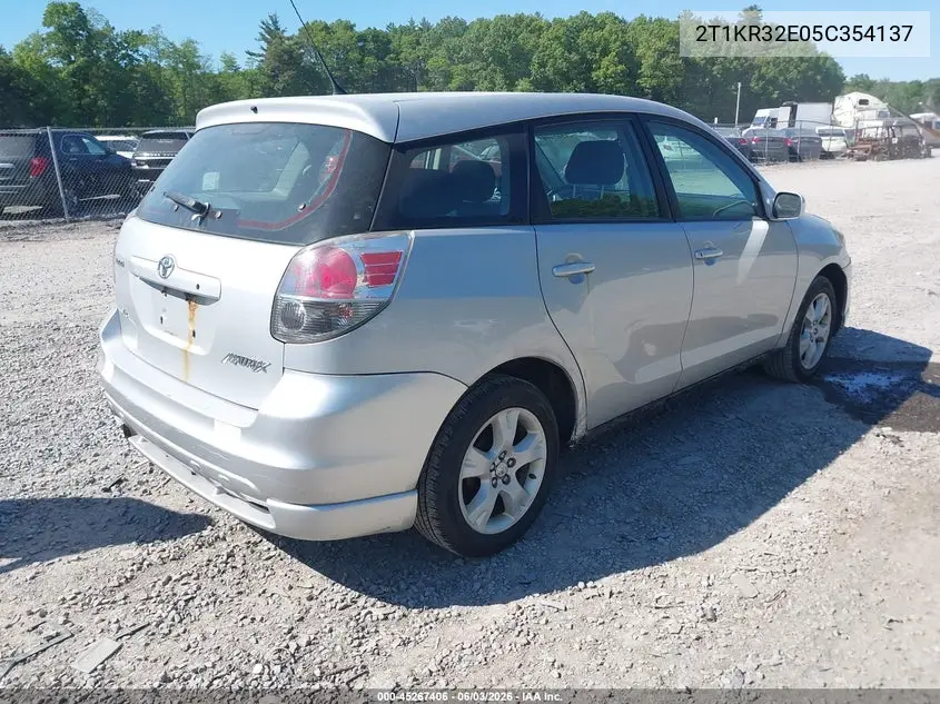 2005 Toyota Matrix Xr VIN: 2T1KR32E05C354137 Lot: 45267406