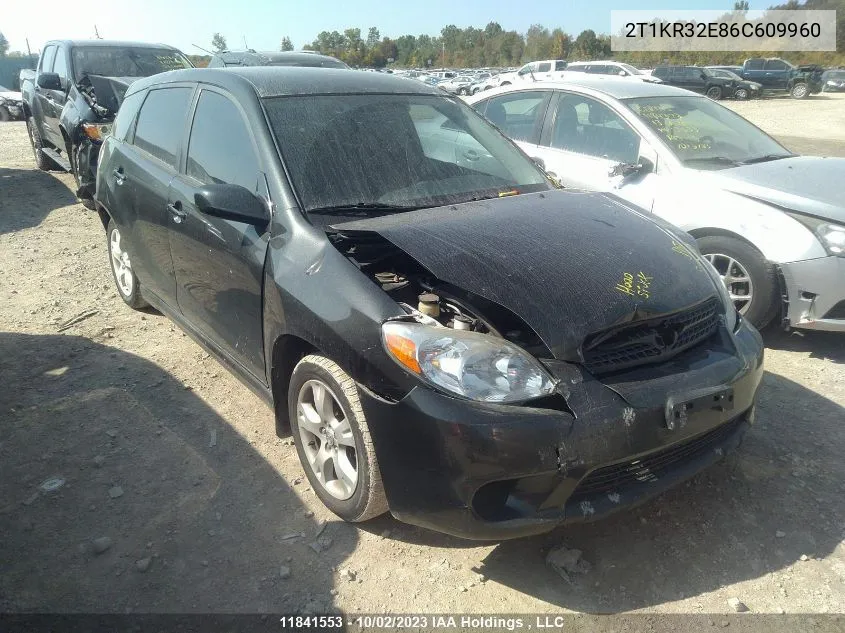 2006 Toyota Matrix VIN: 2T1KR32E86C609960 Lot: 11841553