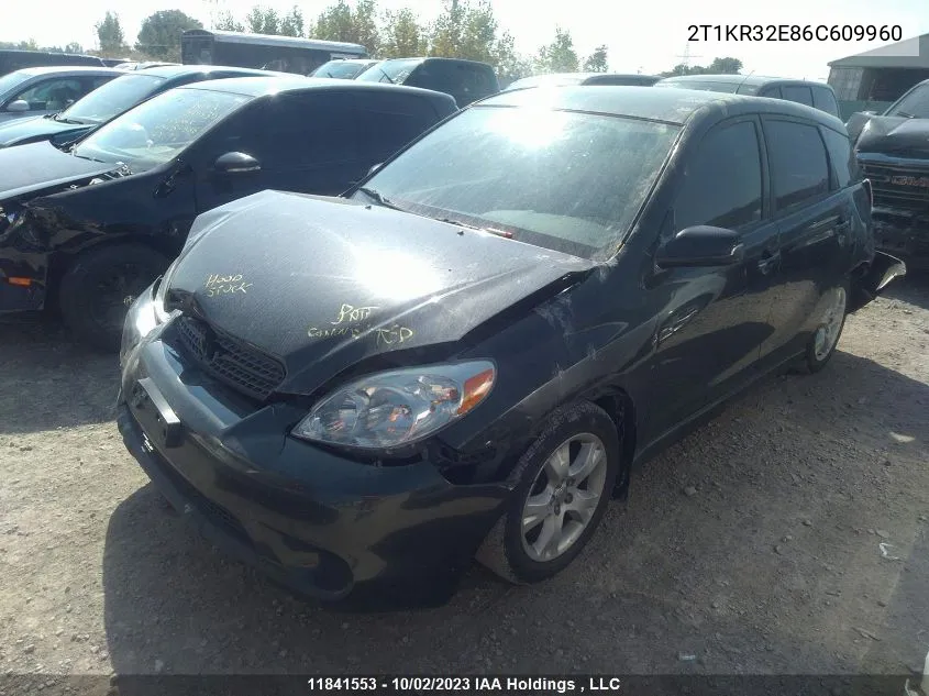 2006 Toyota Matrix VIN: 2T1KR32E86C609960 Lot: 11841553