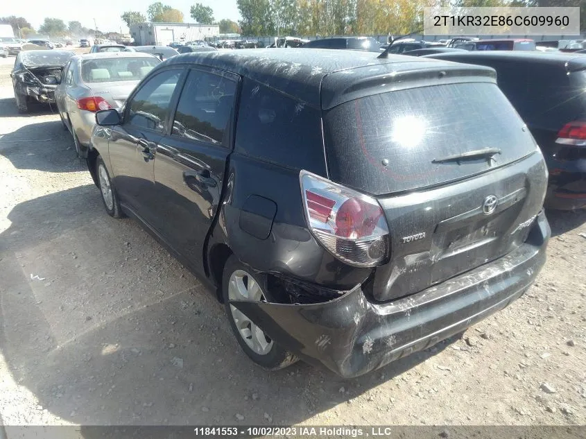 2006 Toyota Matrix VIN: 2T1KR32E86C609960 Lot: 11841553