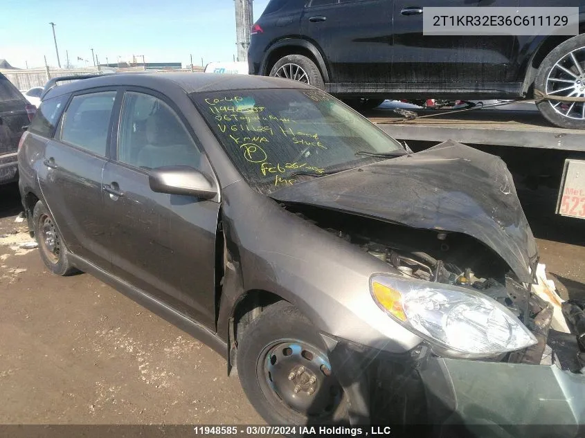 2006 Toyota Matrix Wagon VIN: 2T1KR32E36C611129 Lot: 11948585