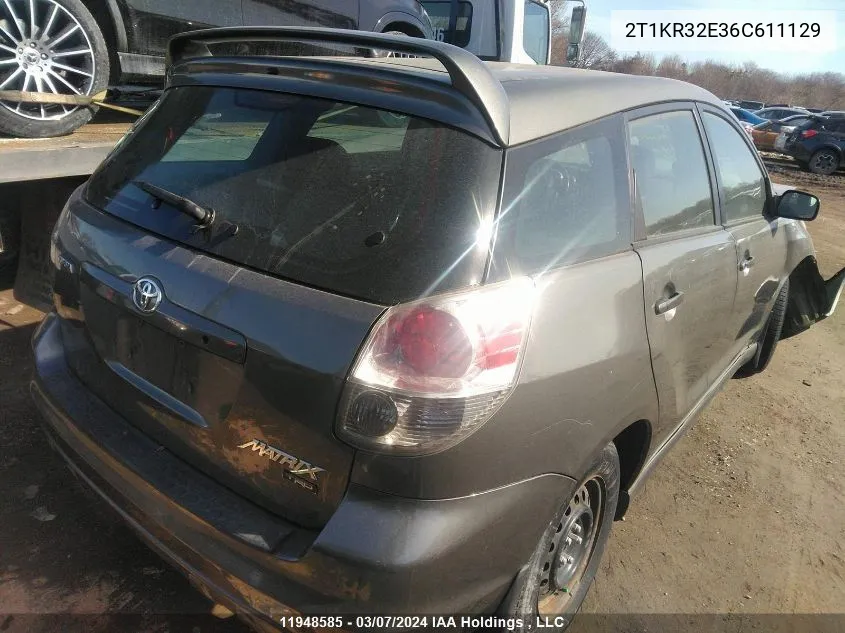 2006 Toyota Matrix Wagon VIN: 2T1KR32E36C611129 Lot: 11948585