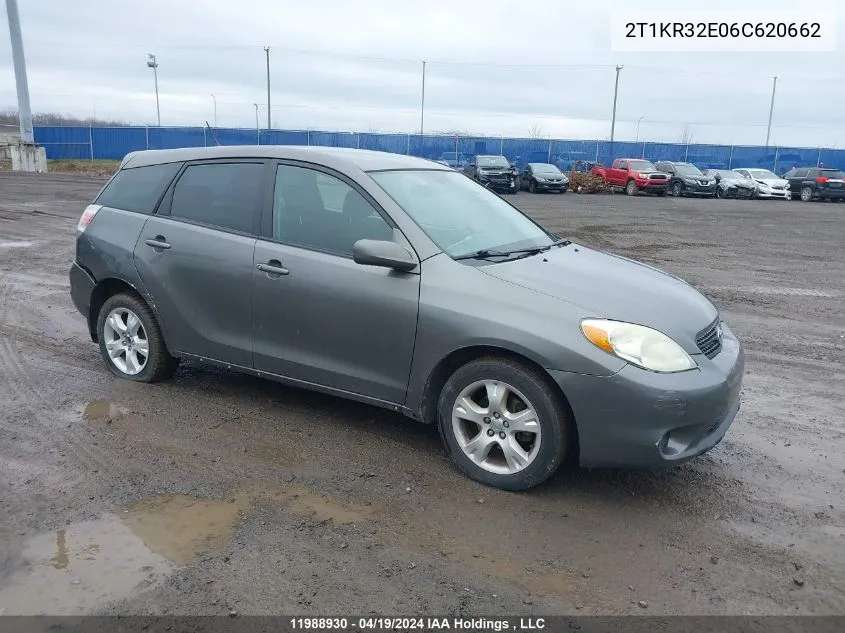 2006 Toyota Matrix Xr/Xrs VIN: 2T1KR32E06C620662 Lot: 11988930