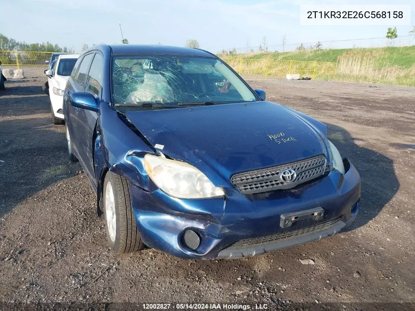 2006 Toyota Matrix VIN: 2T1KR32E26C568158 Lot: 12002827