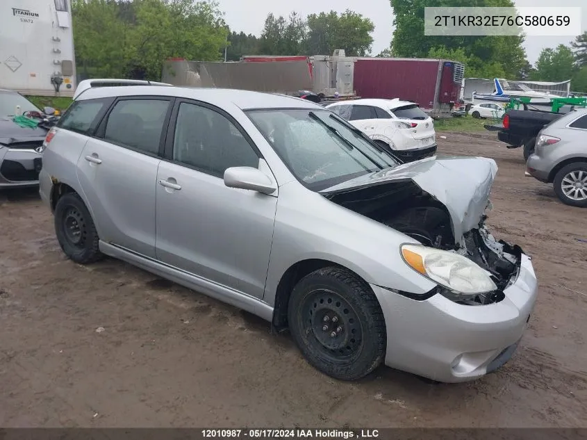 2006 Toyota Matrix Wagon VIN: 2T1KR32E76C580659 Lot: 12010987